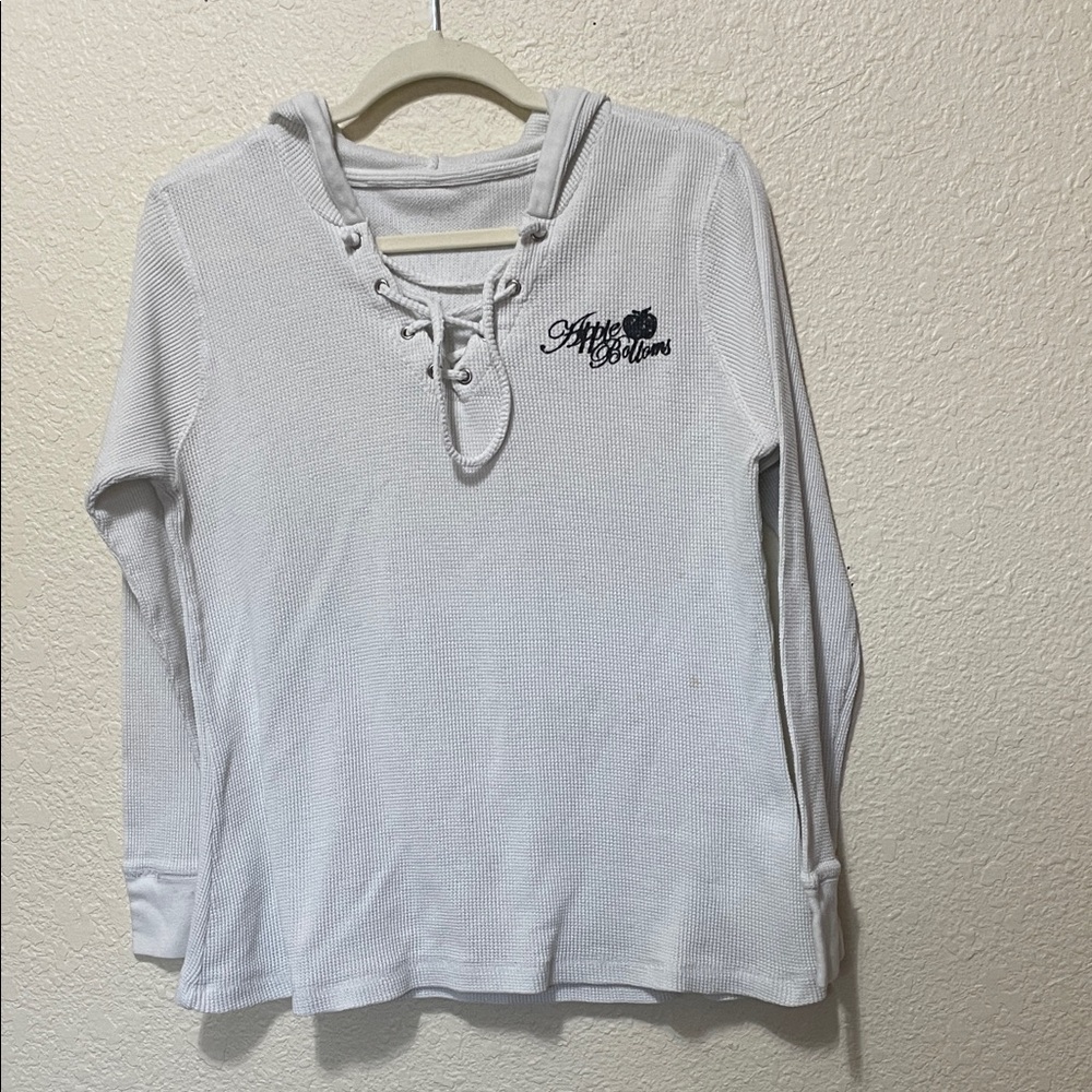 Apple Bottoms Vintage Women's White Thermal Long Sleeve Shirt. Good Condition.